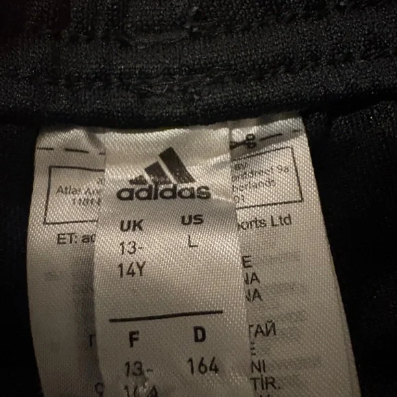 adidas Black Jogger Pants with White Side Stripes - Kids - Picture 3 of 3